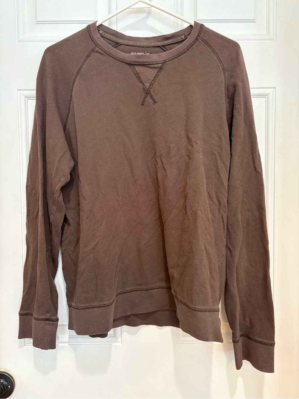 Old Navy Men's Brown Crewneck Sweatshirt - Solid Brown, Size M